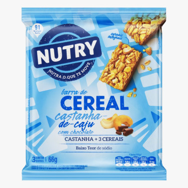 Cereal Barra Nutry 66g Castanha Caju Chocolate