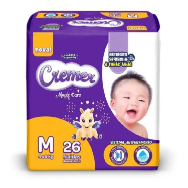 Fralda Descartavel Cremer Jumbo M 26 Unidades