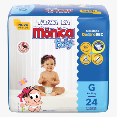 Fralda Descartável Jumbo Turma da Monica G 24Unidades