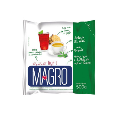 Acucar Lowcucar Magro 500g Light Stevia Pacote