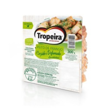 Peito de frango cozido defumado em Cubos Tropeira 300g