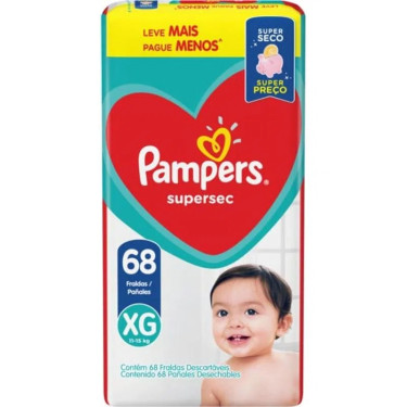 Fralda Descartável Supersec Jumbo XG Pampers 68und 