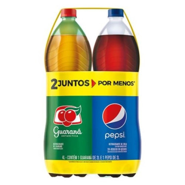 Kit Guaraná Antarctica 2L + Pepsi 2L