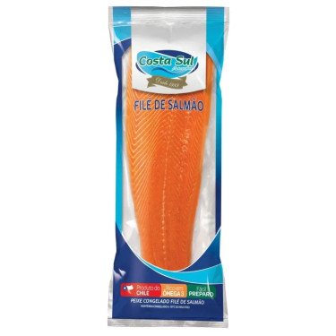 Peixe File Salmao Pdc.C/Pele Vacuo Costa Sul 500g