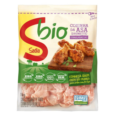 Coxinha Asa Bio Sadia 1kg  Iqf Ckdrs 
