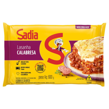 Macarrão Lasanha Sadia 600G Calabresa