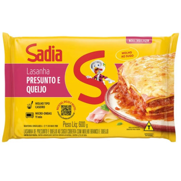 Macarrão Lasanha Sadia 600G Presunto Queijo Sugo