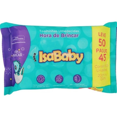 Toalha Umedecida Embalagem  Econômica Isababy Lv100pg90un