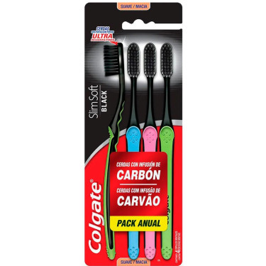 Escova Dental Colgate Slim Soft Black Lv4pg3un