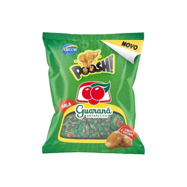 Bala Recheada Guaraná  Antarctica Poosh  Arcor 600g