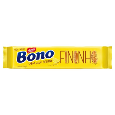 Biscoito Recheado Bono Fininho Limão Nestle 57g