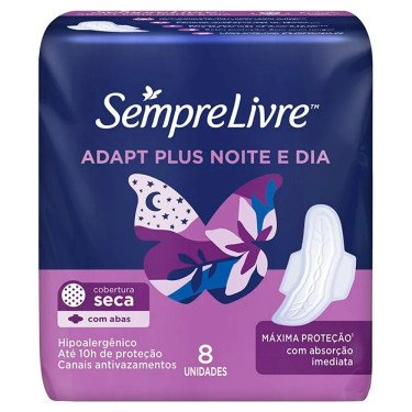 Absorvente c/ Abas Cobertura sec.Not.Sempre Livre 8un
