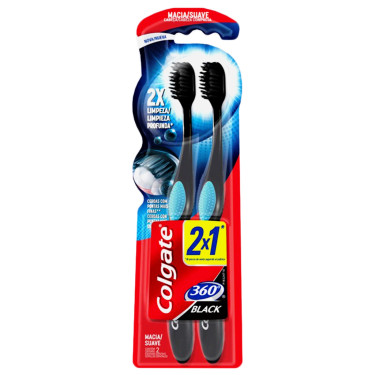 Escova Dental 360 Colgate Black x2