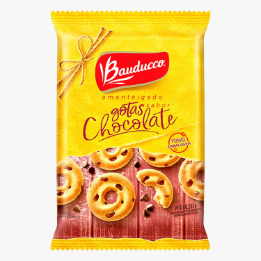 Biscoito Amanteigado Gotas Chocolate Bauducco 335g