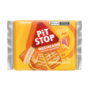 Biscoito Pit Stop Recheado Misto Quente Marilan 91g
