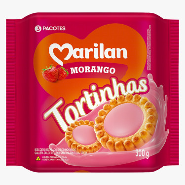Biscoito Tortinhas Morango Marilan 300g
