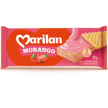 Biscoito Wafer Marilan 115g Morango