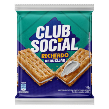 Biscoito Recheado Club Social 106G Requeijão