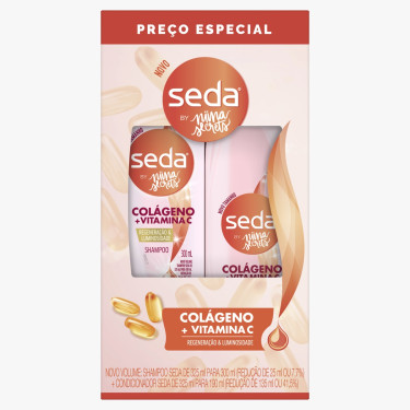 Kit Shampoo Condicionador Seda Colageno 300ML