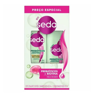 Kit Shampoo Condicionador Seda Prebioticos + Biotina 300ML