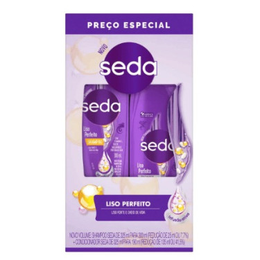Kit Shampoo Condicionador Seda Liso Perfeito 300ML