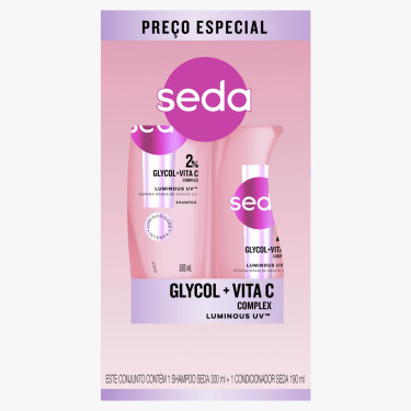 Kit Shampoo Condicionador Seda Glycol + Vita C Complex Luminuos Uv 300ML