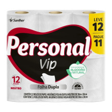 Papel Higiênico Personal Folha Dupla Vip 30M Lv12Pg11 Pvc11